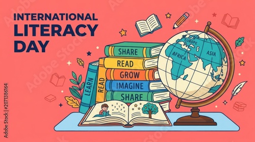 Literacy Learning Illustration Banner