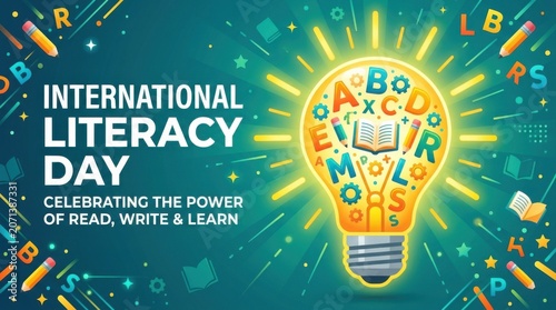 Literacy Day Lightbulb Concept