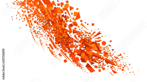 Bild auf Leinwand Vibrant orange particles explosion abstract.