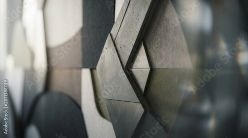 Abstract Gray Geometric Shapes Background Design