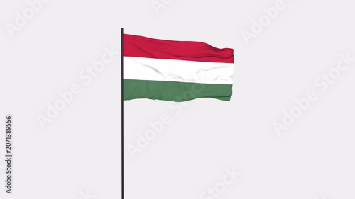 Hungary Flag Animation 4K Transparent Background with Alpha Channel
