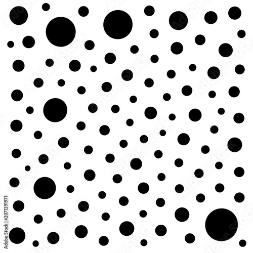 Random Sized Polka Dot Background for Playful Texture Decoration and Surface Print