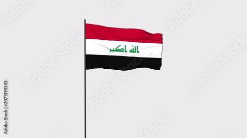 Iraq Flag Animation 4K Transparent Background with Alpha Channel