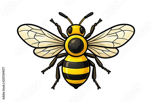 Bee Vector Illustration Transparent Background