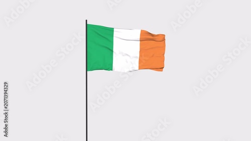 Ireland Flag Animation 4K Transparent Background with Alpha Channel