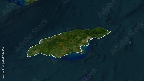 Animation 3D Map Geography Jamaica Country with Flag