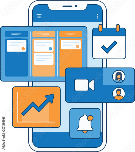 Business project management mobile interface