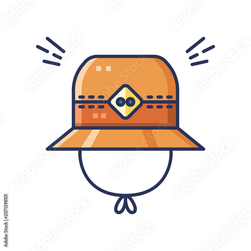 Safari Hat Sun Protection Outdoor Gear Adventure Accessory Vector Illustration