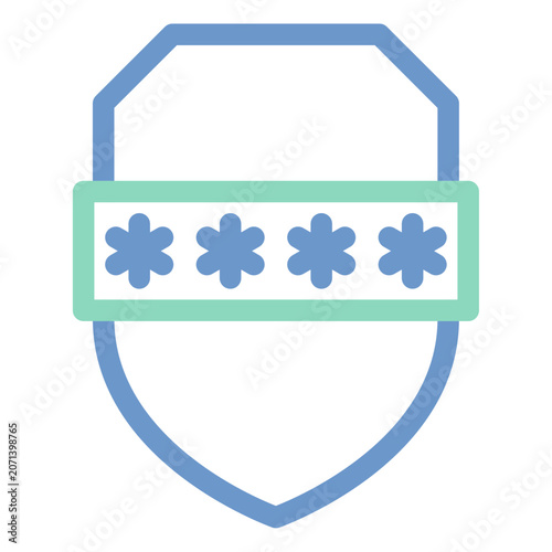 shield with password protection dual tone icon
