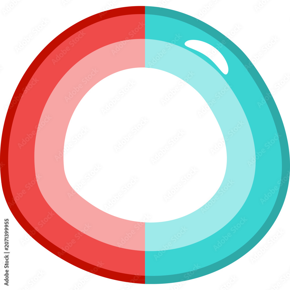 Fototapeta premium Half Red Half Blue Circle