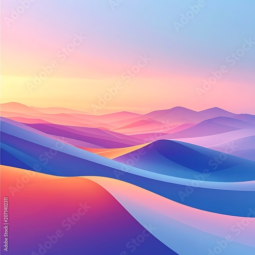 Vibrant desert sand dunes at sunset.