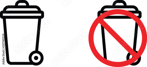 Fotografía Garbage trash vector icon, waste bin disposal symbol, cleanup and environmental