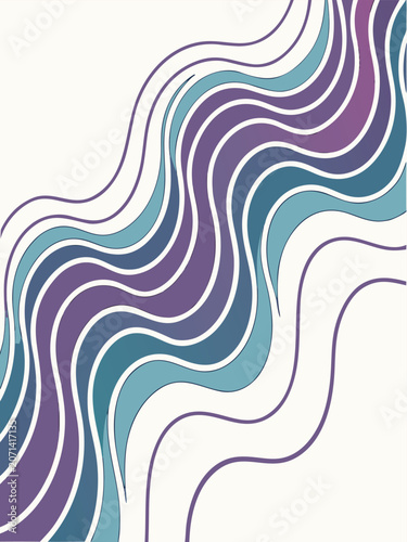 Green , orange , pink wavy line abstract background, warped optical illusion style, retro psychedelic vector, seamless pattern with curved flowing lines