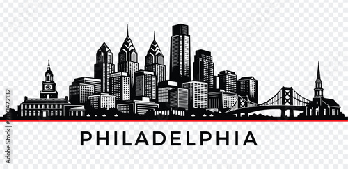 фотографія Philadelphia city skyline silhouette vector illustration