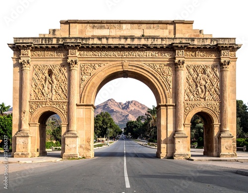 Ancient Archway with City View.