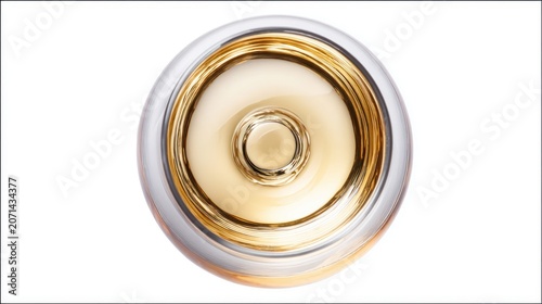 Golden swirl of wine in elegant glassware