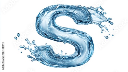 Water letter s design conveys freshness and movement