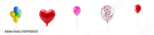 Balloon floating isolated on transparent background