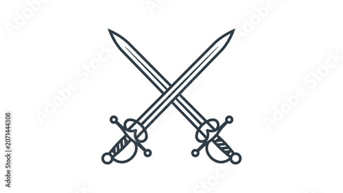 Crossed Historical Swords Icon with Heritage Military Theme