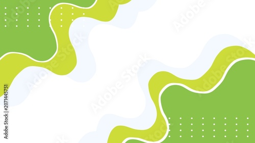Modern abstract background with flowing organic shapes in green, lime, white, and light gray. Minimal geometric design with copy space for business, web, and presentation templates.