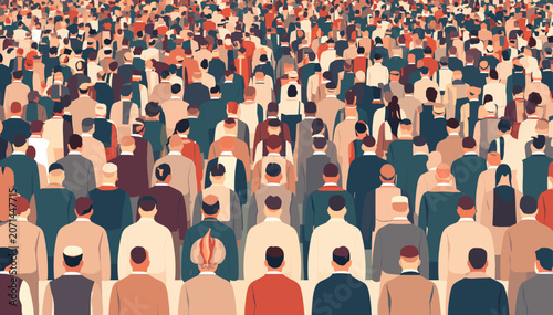 A vast crowd of diverse people seen from behind, illustrating a large gathering or community.