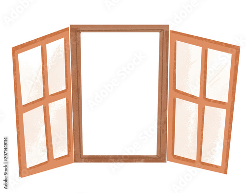 illustration of a house window
