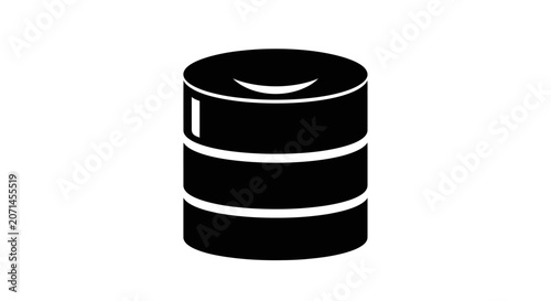 Black database server icon isolated on white background
