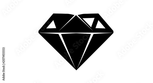 Black diamond silhouette icon isolated on white background