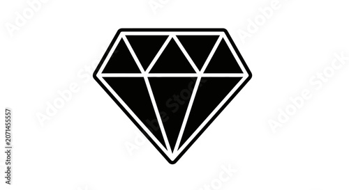 Black diamond gemstone icon isolated on white background
