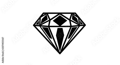 Black diamond icon isolated on white background