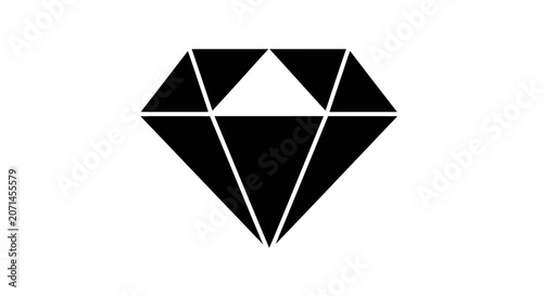 Black diamond icon isolated on white background