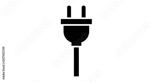 Black electric plug icon isolated on white background