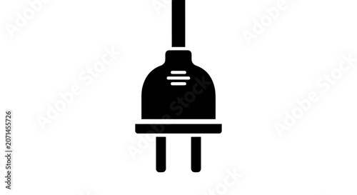 Black electric power plug icon isolated on white background