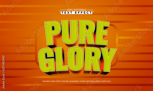 Pure Glory 3D Bold Sport Text Effect - Editable Football EPS