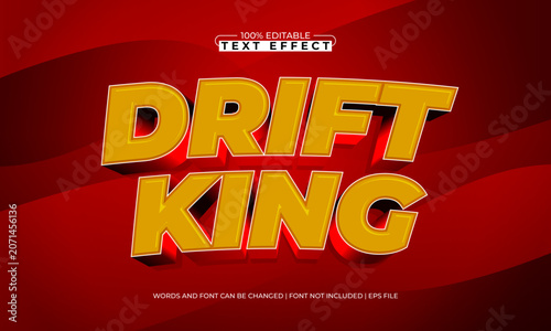 Drift King 3D Bold Racing Text Effect - Editable Speed EPS