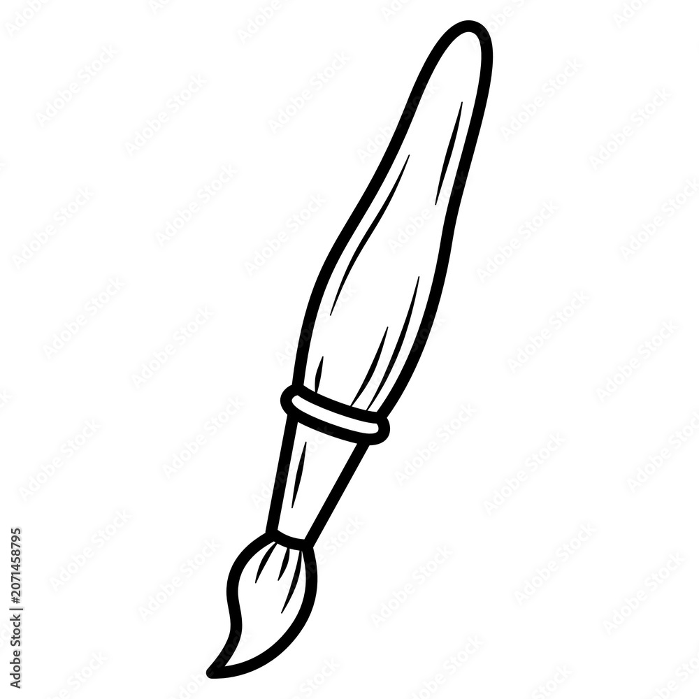 Obraz premium Paint brush, outline illustration