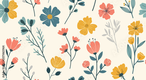 Bilde på lerret Graceful blooms illuminating a whimsical garden of artistic imagination today