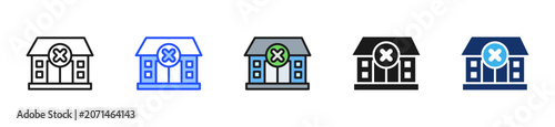 Foto Closed Office Icon Collection With Multiple Styles