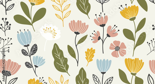 Foto Playful floral dreams unfolding within a colorful world of imagination