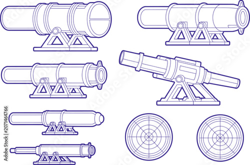 Technical Architectural Drawing of Mechanical Components CAD Design
