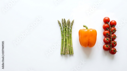 Premium Organic Vegetables Collection Featuring Luxury Fresh Produce Arranged Elegantly on a Minimalist White Background