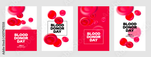 Foto 3D blood red cells banner set