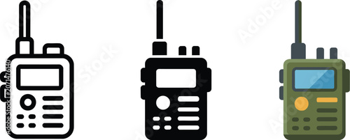 Photos Walkie talkie icon vector, portable two way radio symbol for wireless communication security systems emergency response and digital interfaces