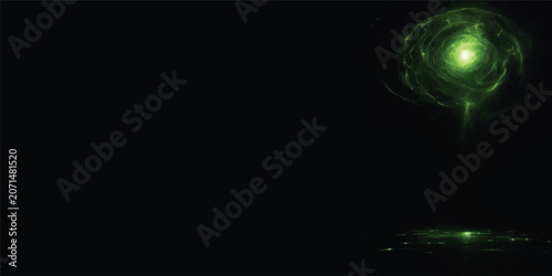 Slika na platnu Abstract Dark Space Energy Portal Emerging From Deep Universe With Mysterious Li