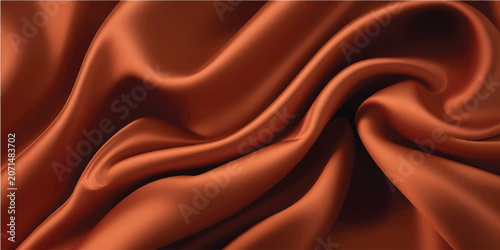 Foto Luxurious flowing Red metallic satin texture with shiny folds, reflective light,