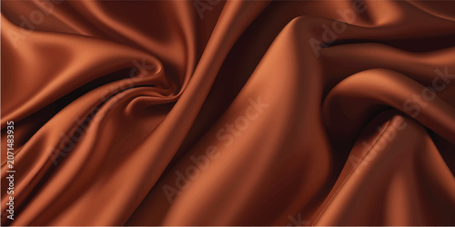 Foto Luxurious red fabric waves create a lustrous and elegant background