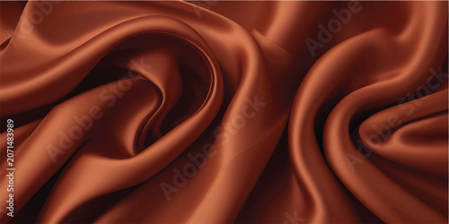 Fotografia Luxurious red fabric waves create a lustrous and elegant background