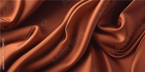 Foto Luxurious copper satin fabric texture, draped elegantly