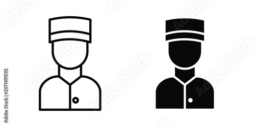 Schilderij op canvas Porter icon in line art design vector concepts