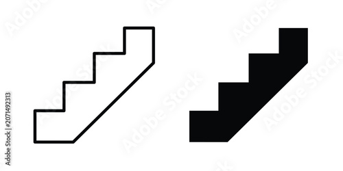 Foto Stairs icon in line art design vector concepts